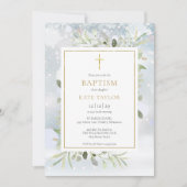 Wintervlokken Groene Doop Christening Kaart (Voorkant)