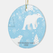 Wintervlokken Ijsbeer  Keramisch Ornament (Links)