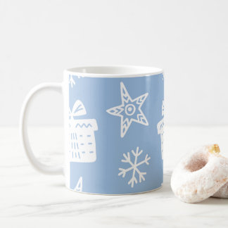 Wintervlokken Kerstmis blauwe thee Koffiemok