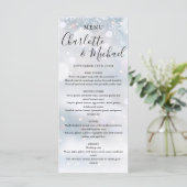 Wintervlokken Signature Script Trouwmenu Menu (Staand voorkant)