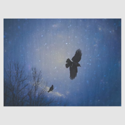 Wintervlucht van Raven Tissuepapier (Voorkant)