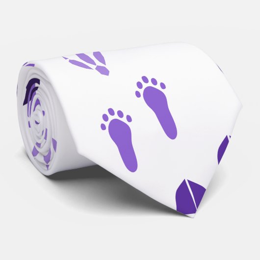 Wintervoetafdrukken Stropdas (Opgerold)