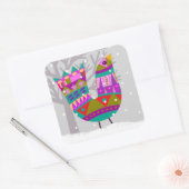 Wintervogel afgeronde vierkante Stickers (Envelop)