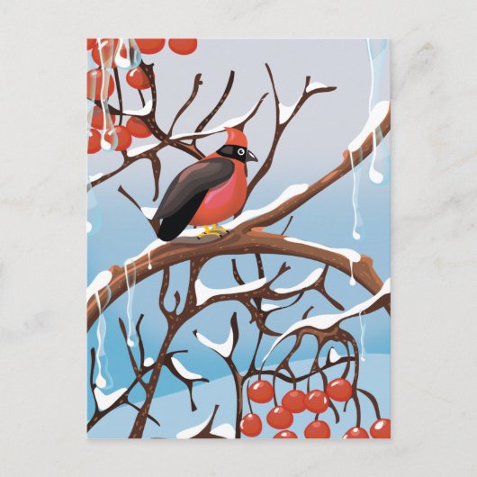 wintervogel briefkaart (Voorkant)
