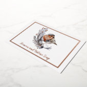 Wintervogel en sneeuwkerst folie feestdagenkaart (Gedraaid)