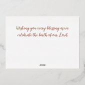 Wintervogel en sneeuwkerst folie feestdagenkaart (Achterkant)