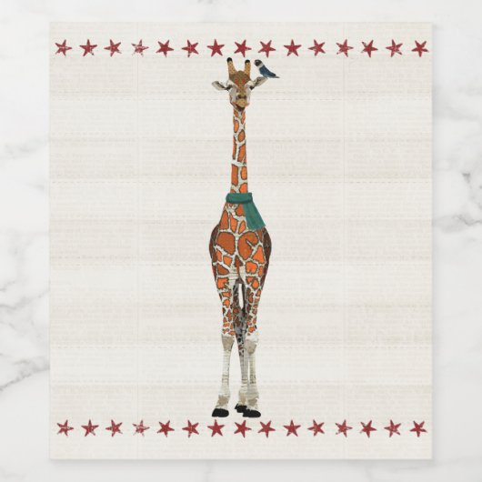 WINTERVOGEL & GIRAFFE WIJN ETIKET (Enkel label)