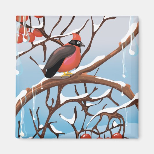 wintervogel magneet (Voorkant)