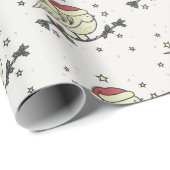 Wintervogel met Santa's pet Cadeaupapier (Rol Hoek)