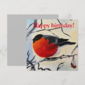 Wintervogelkaart voor verjaardag (Voorkant / Achterkant)