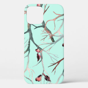 Wintervogels boomtakken Waterverf Case-Mate iPhone Case