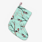 Wintervogels boomtakken Waterverf Kleine Kerstsok (Voorkant (Hangend))