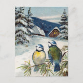  wintervogels briefkaart (Voorkant)