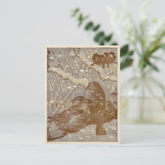 Wintervogels Briefkaart (Staand voorkant)