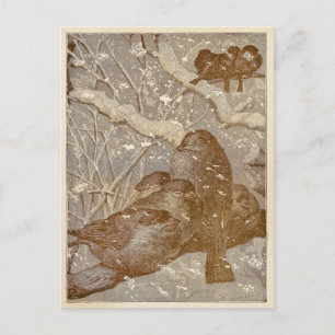 Wintervogels Briefkaart