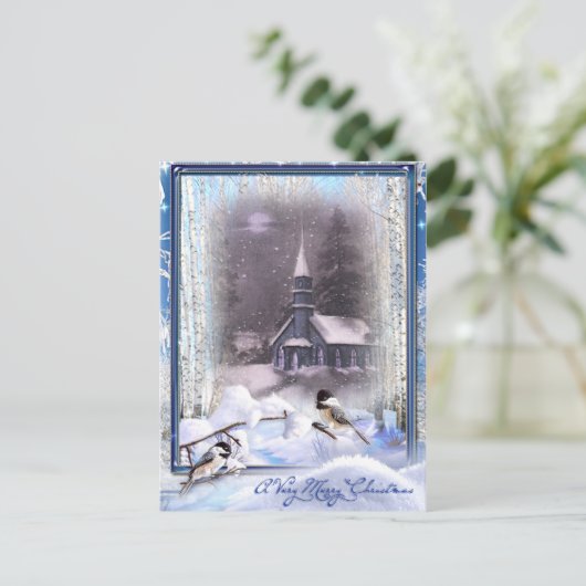 Wintervogels Briefkaart (Staand voorkant)