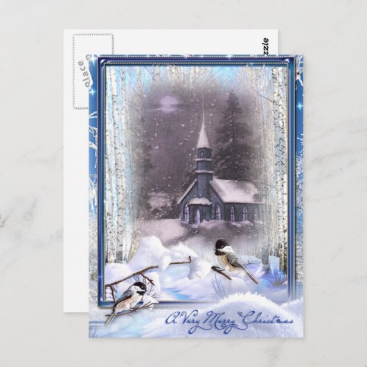 Wintervogels Briefkaart (Voorkant / Achterkant)