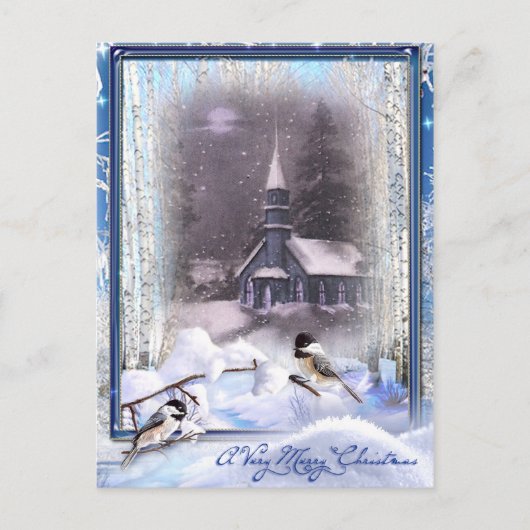 Wintervogels Briefkaart (Voorkant)