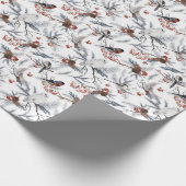 Wintervogels en bessen cadeaupapier (Hoek)