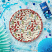 Wintervogels en bessen papieren bordje (Feest)