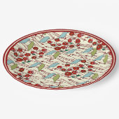 Wintervogels en bessen papieren bordje (Gekanteld)