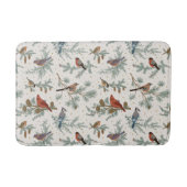 Wintervogels en dennentakken patroon badmat (Voorkant)