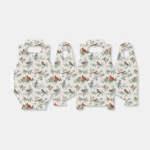 Wintervogels en dennentakken patroon bedankdoosjes (Uitgevouwen)