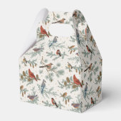 Wintervogels en dennentakken patroon bedankdoosjes (Voorkant Zijde)