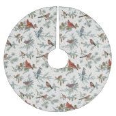 Wintervogels en dennentakken patroon kerstboom rok (Voorkant)