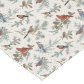 Wintervogels en dennentakken patroon korte tafelloper (Hoek)