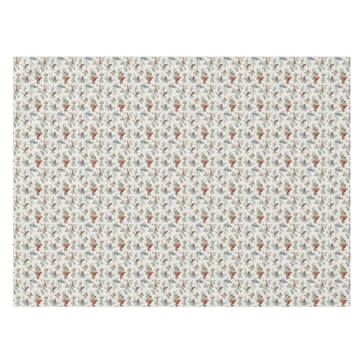 Wintervogels en dennentakken patroon tafelkleed (Voorkant (Horizontaal))