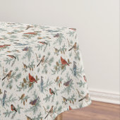 Wintervogels en dennentakken patroon tafelkleed (Voorbeeld)