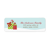 Wintervogels en kerstcadeautjes etiket (Voorkant)