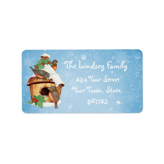 Wintervogels en vogelpest etiket (Voorkant)