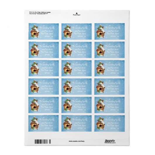 Wintervogels en vogelpest etiket (Full Sheet)