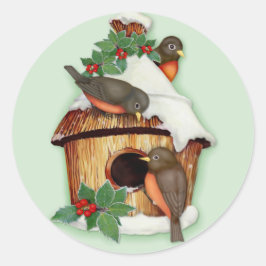 Wintervogels en vogelpest ronde sticker