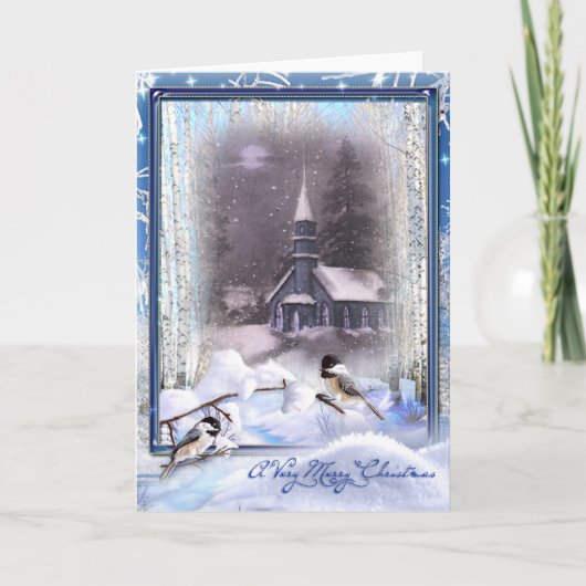 Wintervogels Feestdagen Kaart (Voorkant)