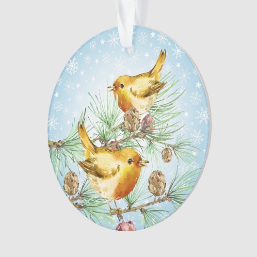 Wintervogels - Finch Ornament (voorkant)