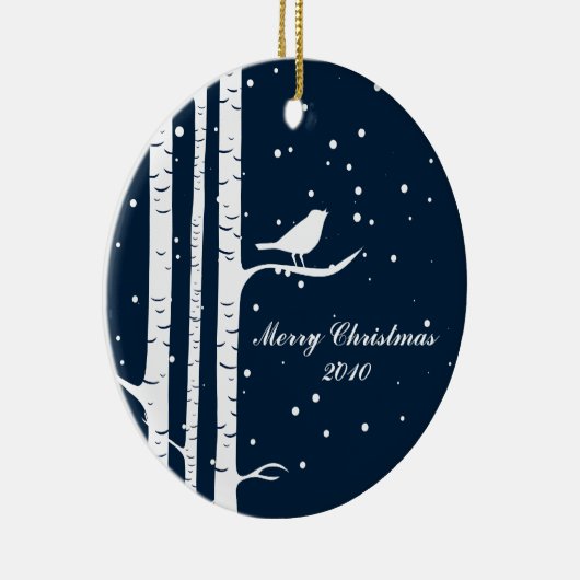 Wintervogels Keramisch Ornament (Rechts)