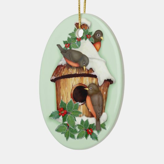 Wintervogels Keramisch Ornament (Links)