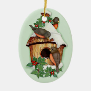 Wintervogels Keramisch Ornament