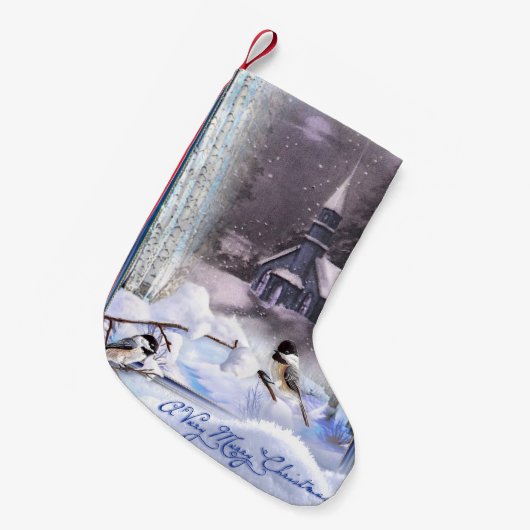 Wintervogels Kleine Kerstsok (Voorkant (Hangend))