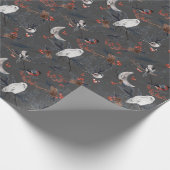 wintervogels met sneeuwooil cadeaupapier (Hoek)