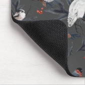 wintervogels met sneeuwooil muismat (Hoek)