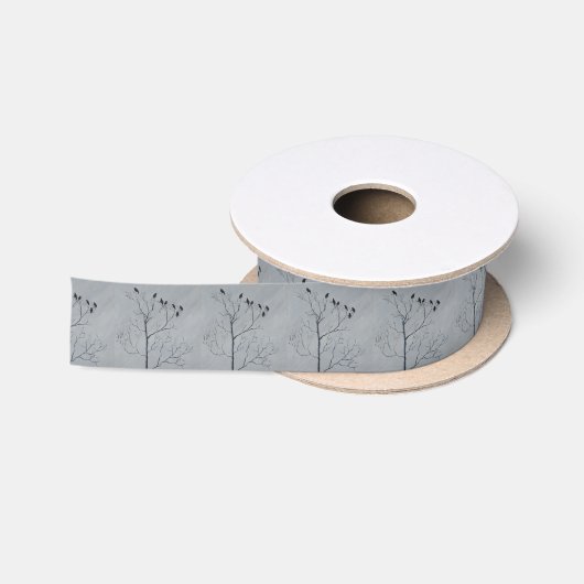 Wintervogels Satijnen Lint (Spoel)