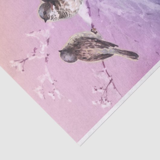 wintervogels Shabby Chic Decoupage Tissuepapier (Detail)