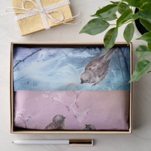 wintervogels Shabby Chic Decoupage Tissuepapier (Geschenk)