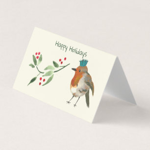 Wintervogels vakantie briefpapier - Robin Redbreas Kaart