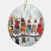 Wintervogels, vogelliefhebbers, schattige vogels keramisch ornament (Links)