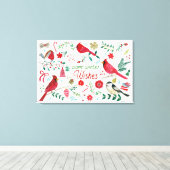 Wintervogels - Warmgewas Canvas Afdruk (Insitu (Houten vloer))